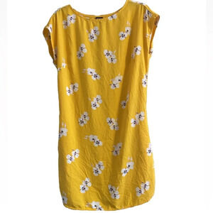 Patagonia Sz S Dress June Lake Floral Yellow Mini Shift Pockets Y2K Fairy Tropic